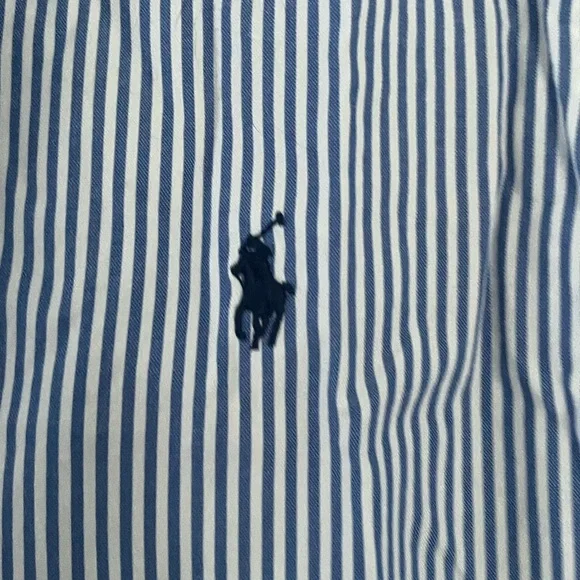 Ralph Lauren Blue and White Striped Shirt - Picture 2 of 4